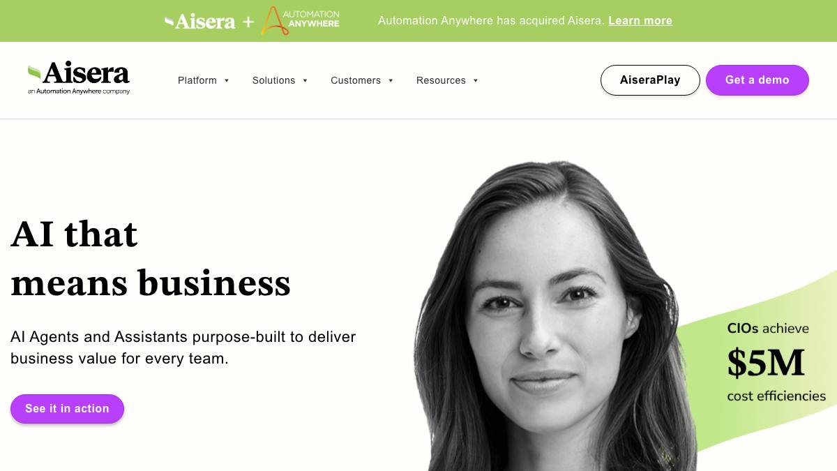 Aisera screenshot