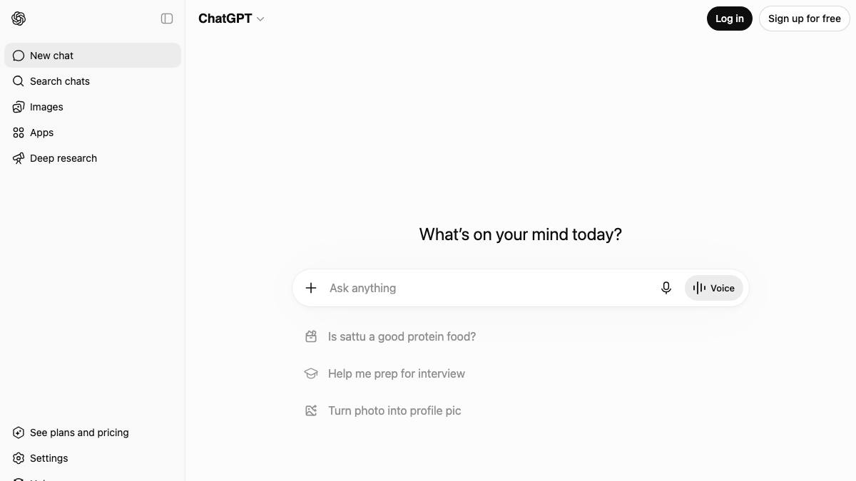 ChatGPT screenshot