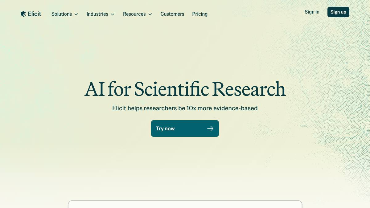 Elicit screenshot