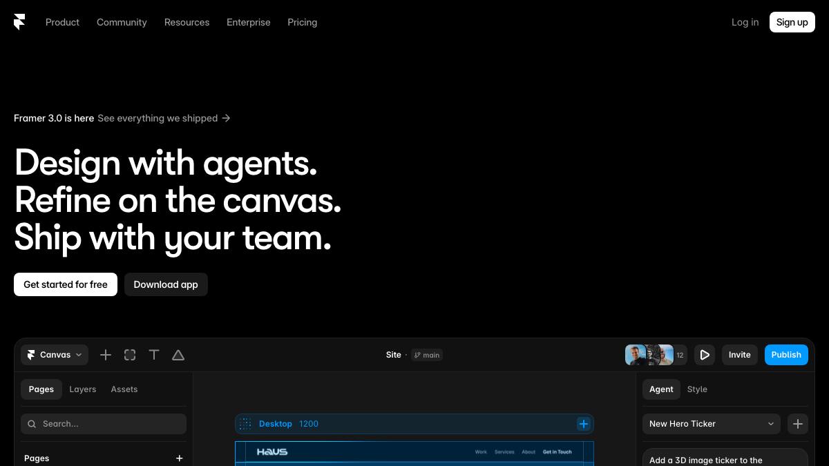 Framer AI screenshot