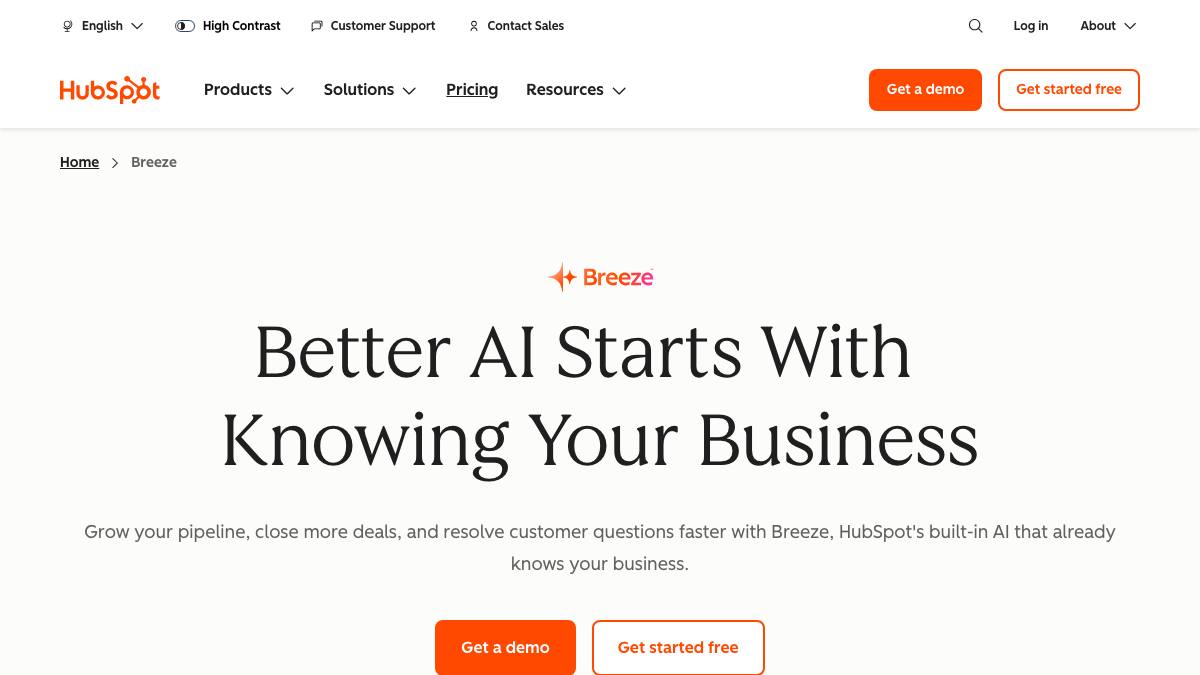 HubSpot Breeze screenshot