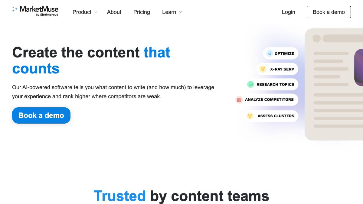 MarketMuse screenshot