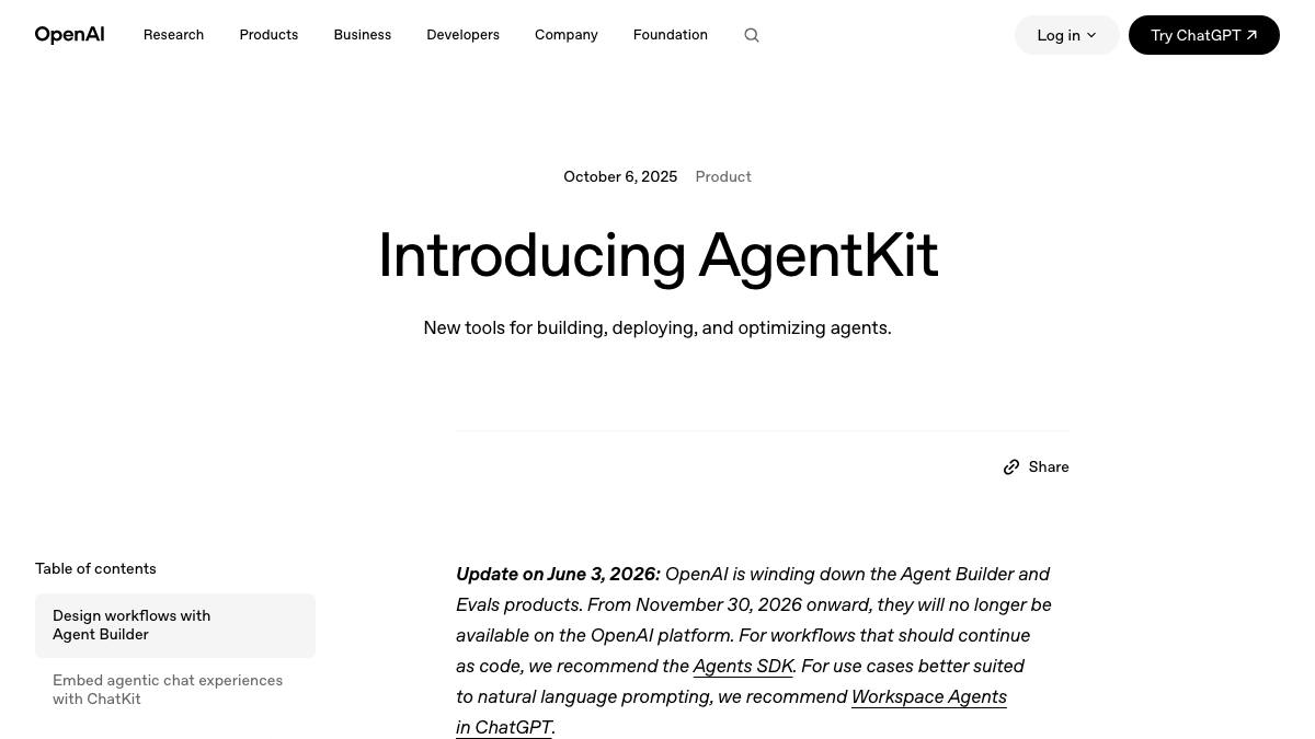 OpenAI AgentKit screenshot