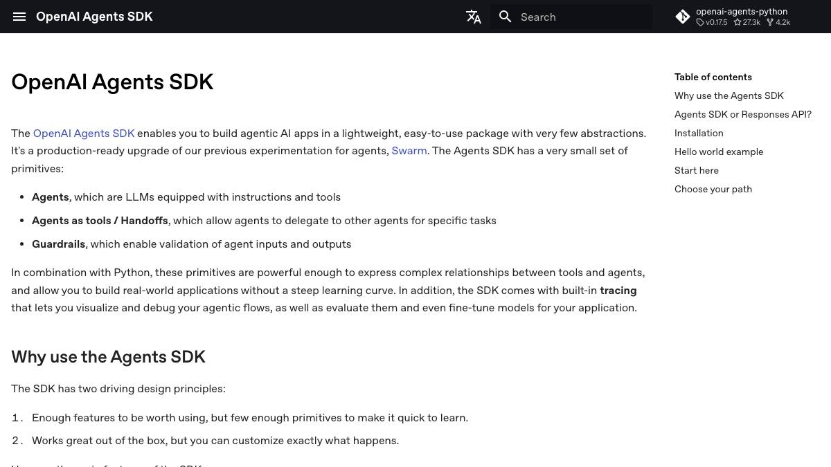 OpenAI Agents SDK screenshot