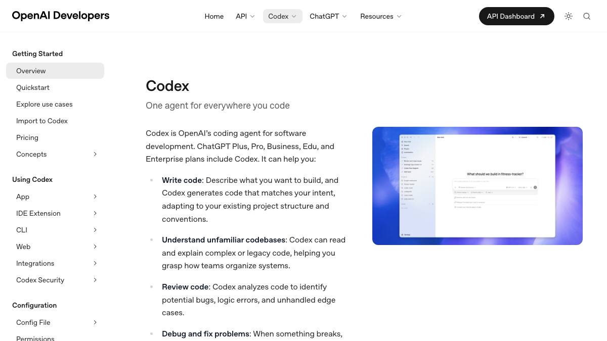 OpenAI Codex screenshot