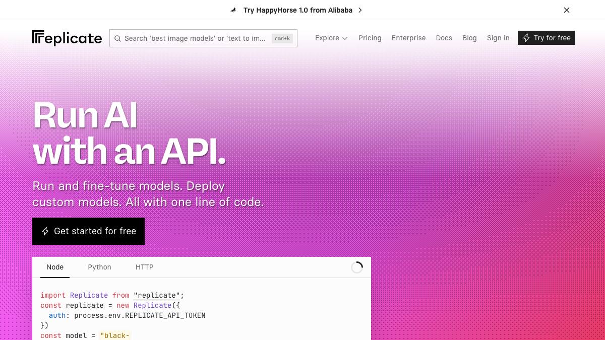 Replicate screenshot