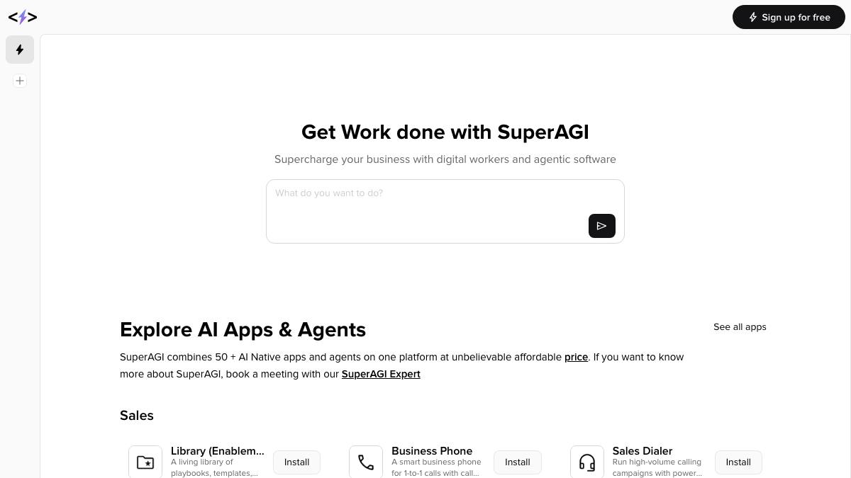 SuperAGI screenshot
